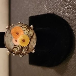 Vintage Floral Adjustable Ring